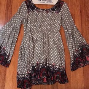 Long sleeve print dress